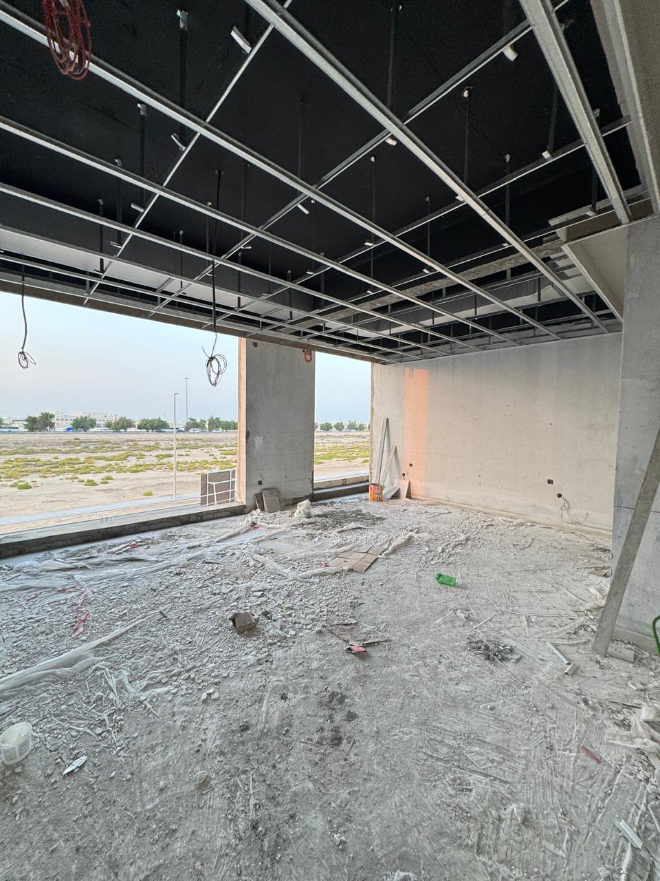 False ceiling metal grid framework in villa