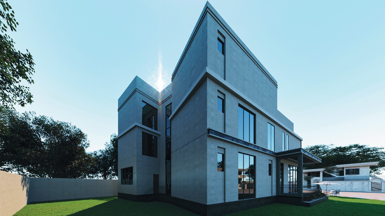 Villa angle view under construction