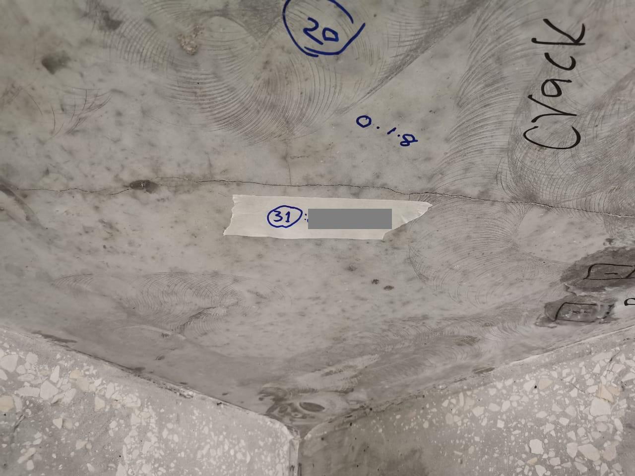 Structural crack assessment and marking for repair