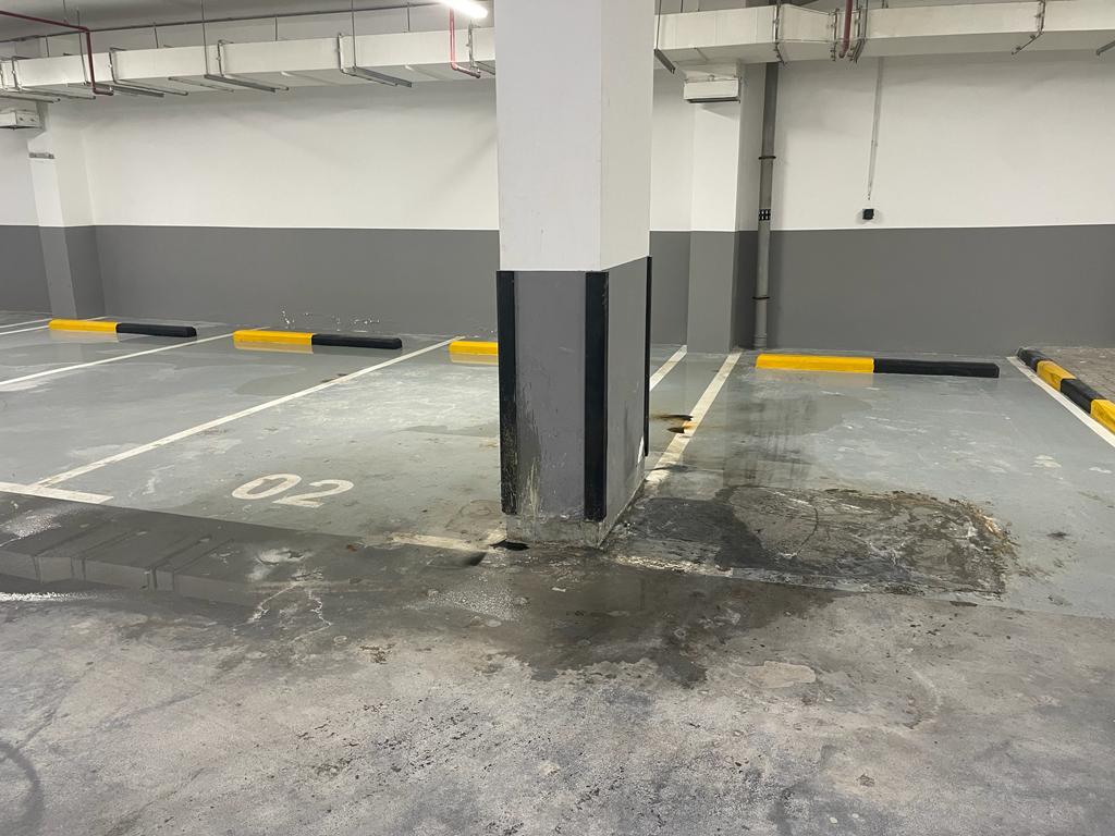 Parking column repair and waterproofing completion