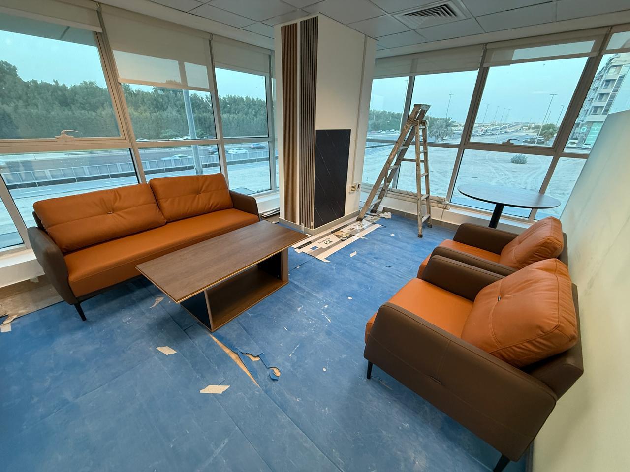 Office lounge area furniture – fit out contractor Abu Dhabi