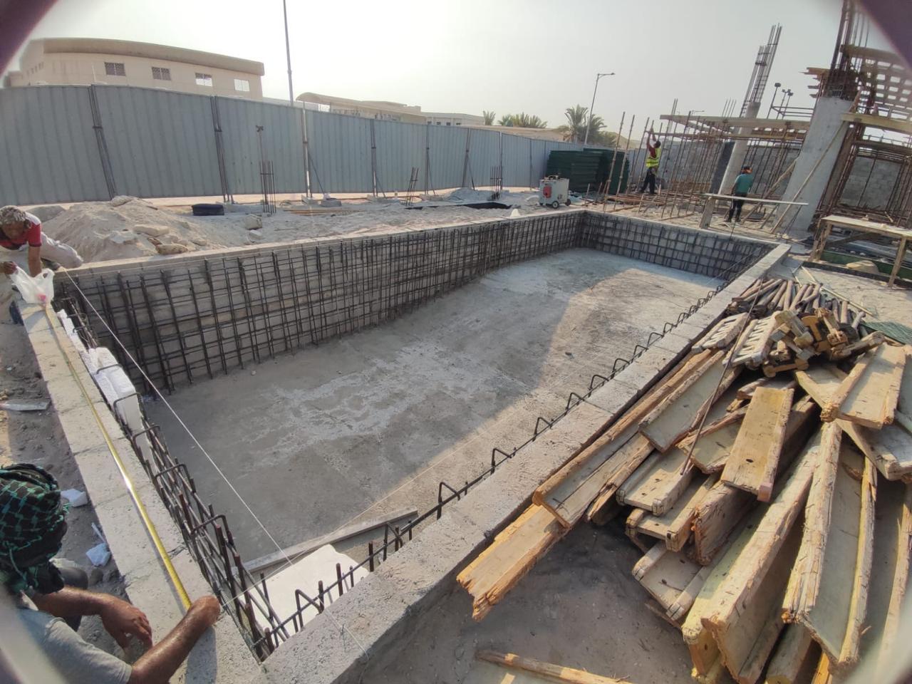 Pool rebar and formwork preparation