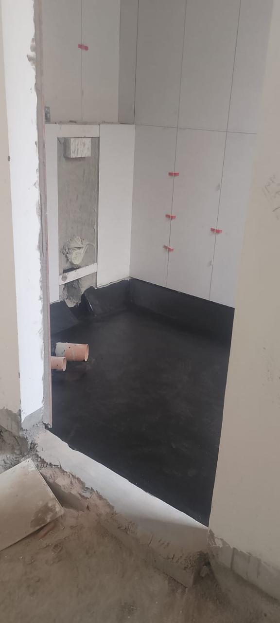 Bathroom waterproofing membrane and wall tiling
