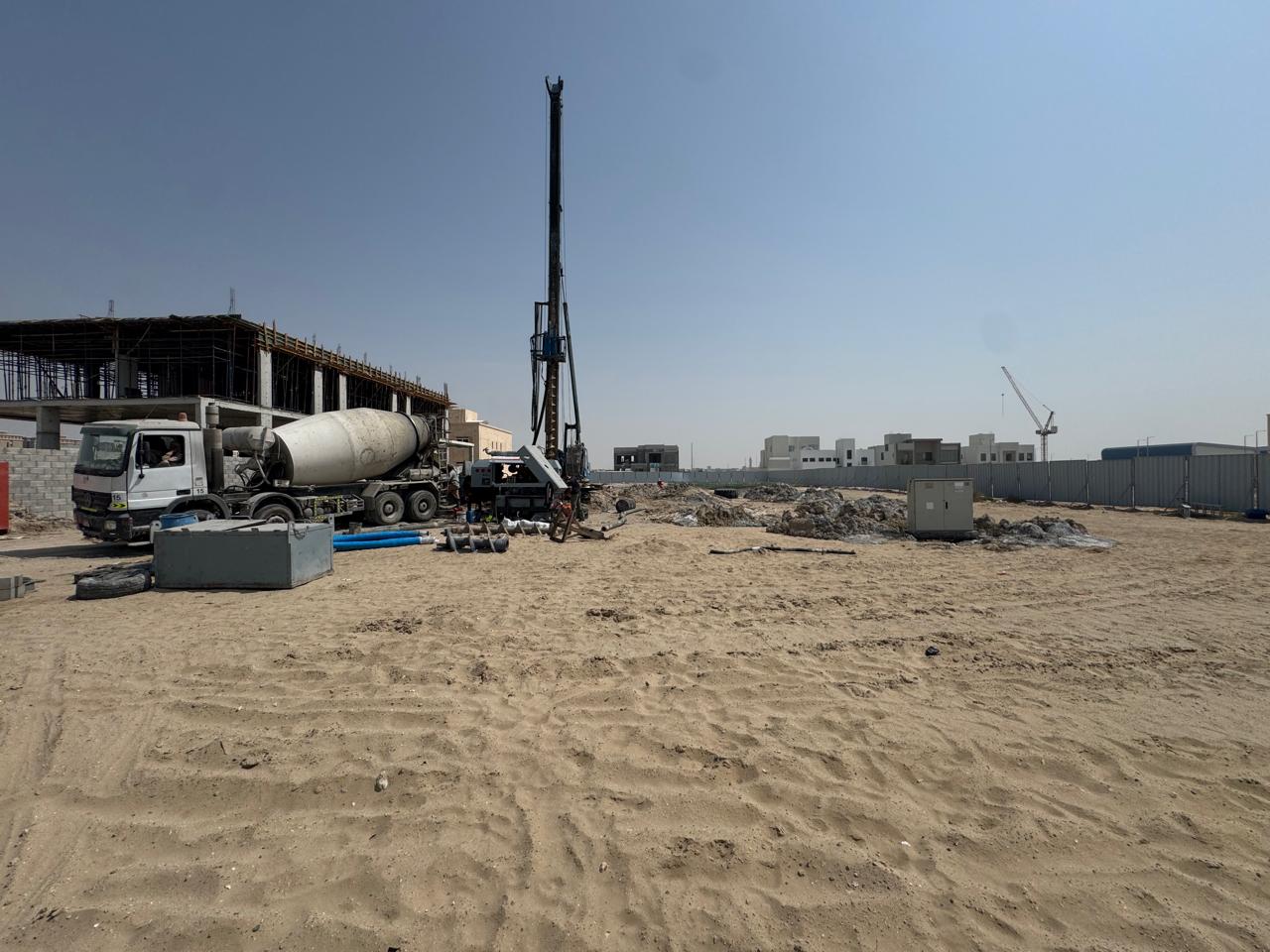 Piling works wide site view