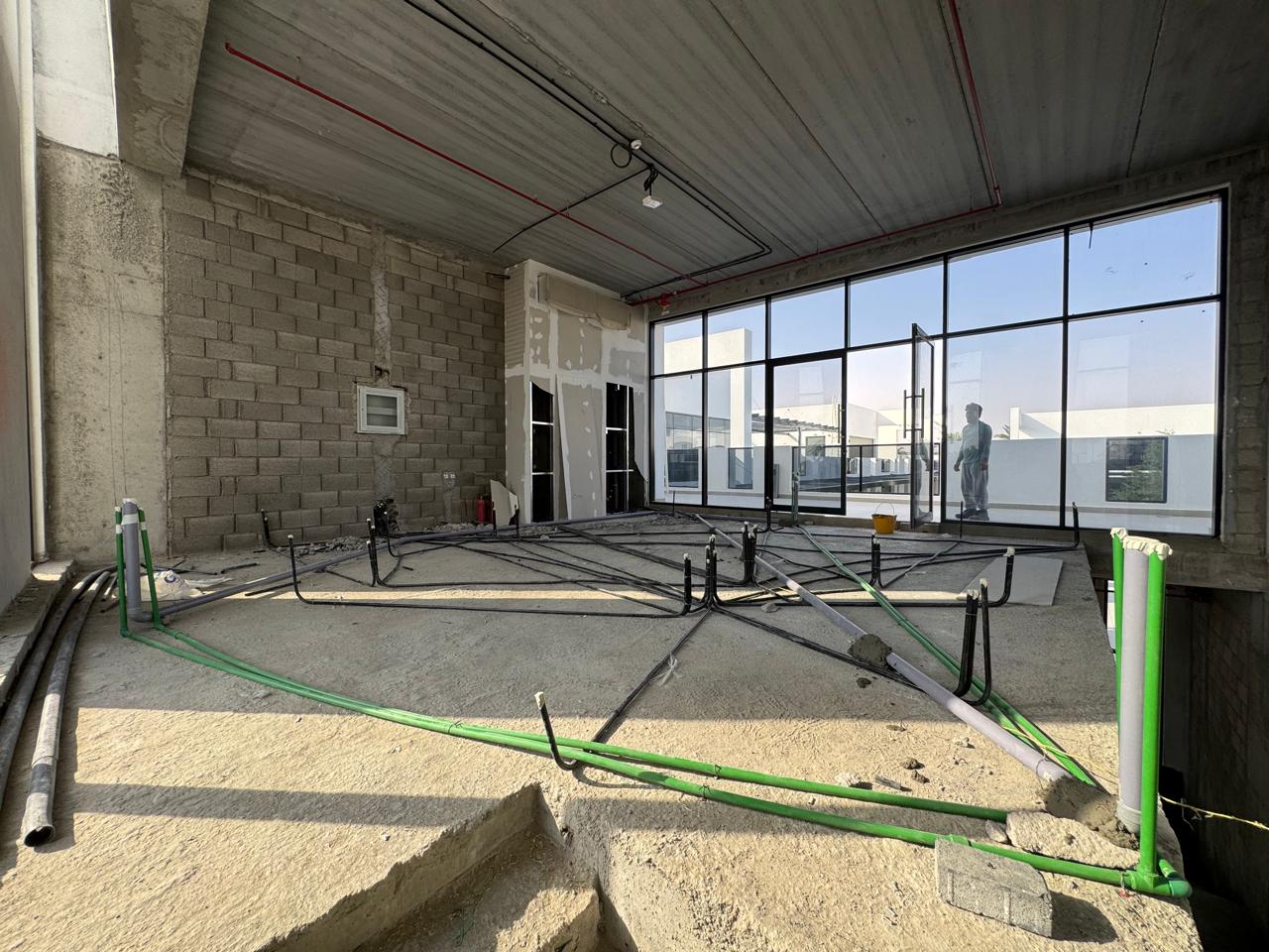 Underfloor MEP piping layout in villa construction