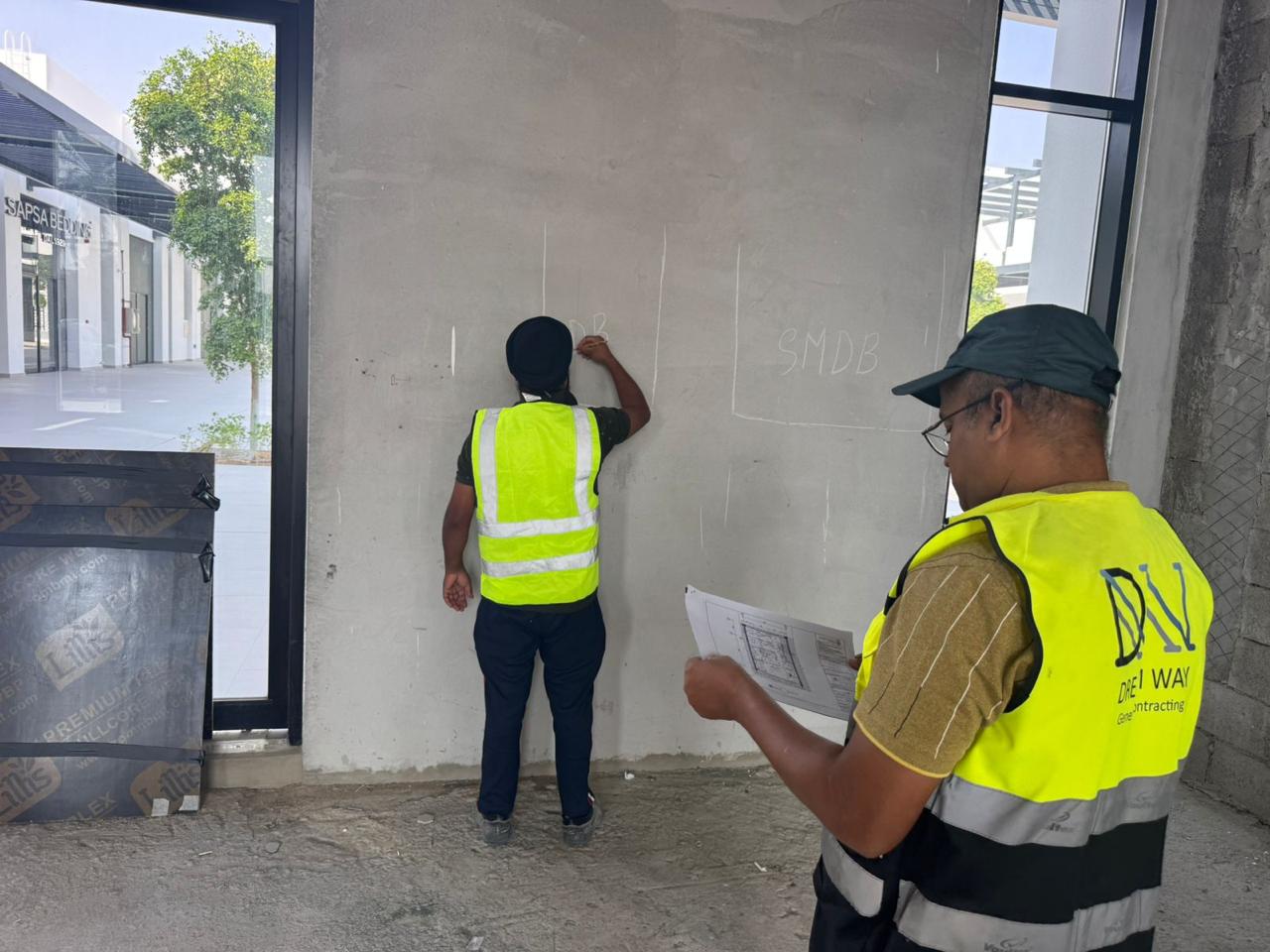 SMDB marking and electrical layout planning on site