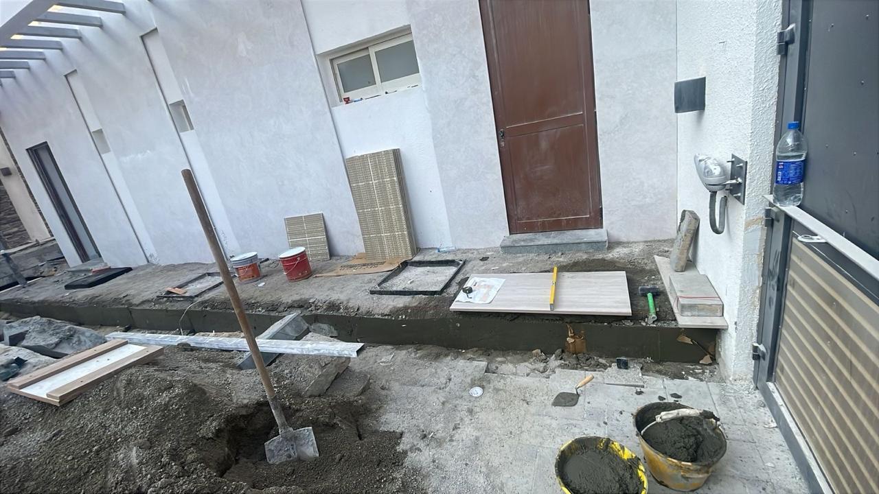 Exterior tiling and hardscaping