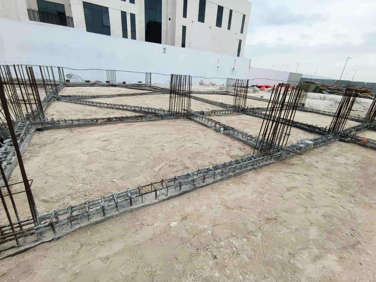 Foundation rebar installation for villa construction